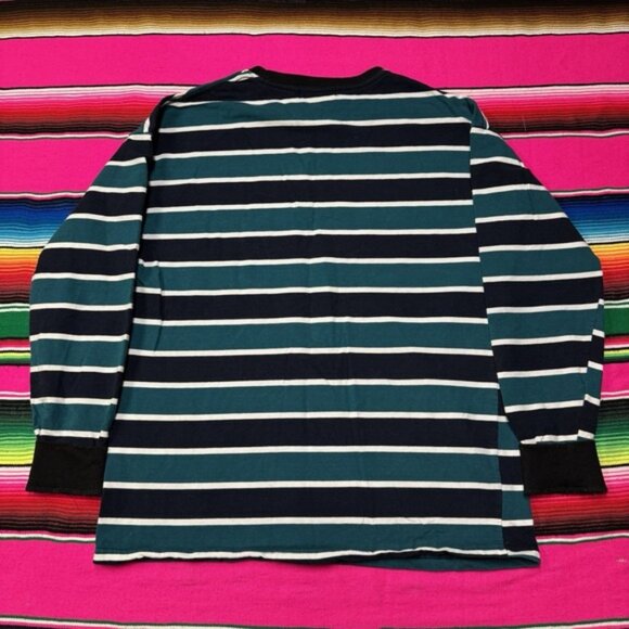PALACE Shirt Men XL Border Longsleeve‎ Black Green Striped Skater - Picture 3 of 6